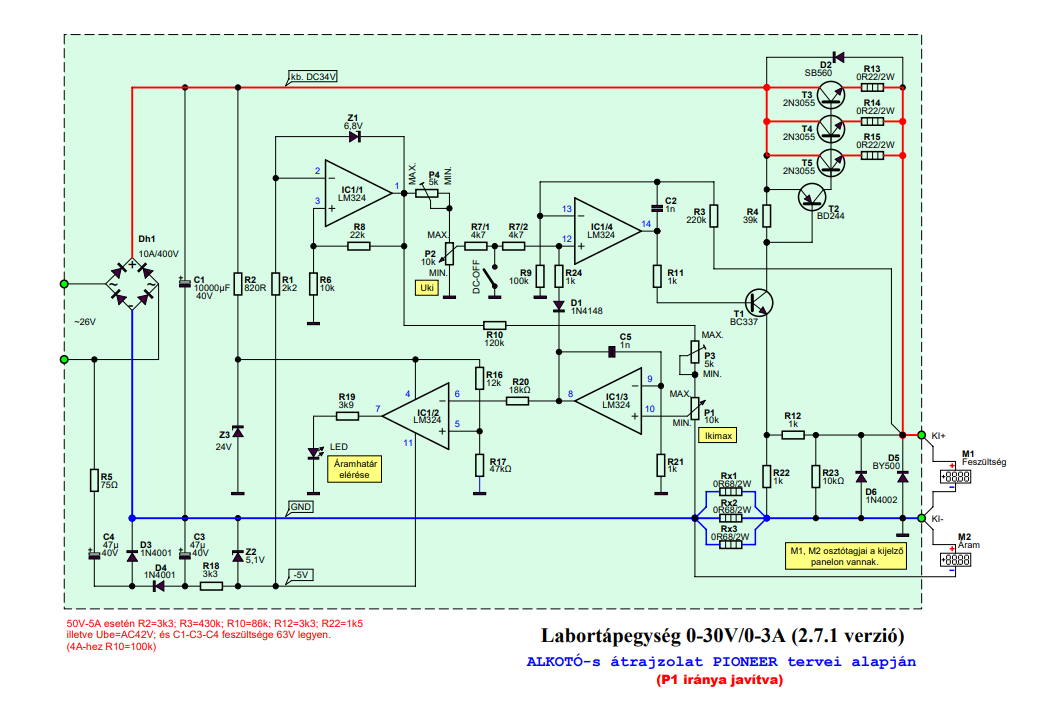 Lm324 Power Supply With Variable Voltage And Current